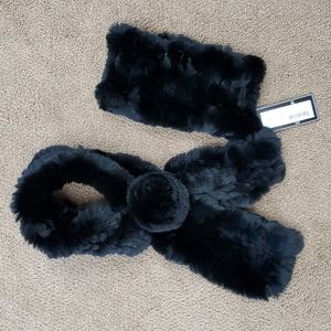 Rex Rabbit Fur Scarf and Headband Set